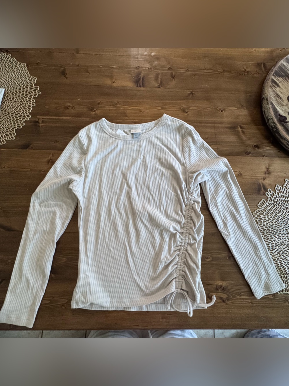 A New Day Ribbed Ruched Side Top – Women’s Medium (NWT)